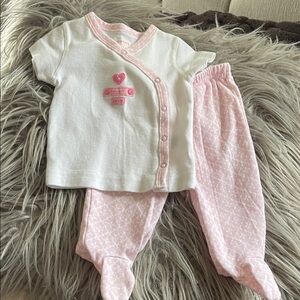 Carter's White and Pink Kids Pajama Set